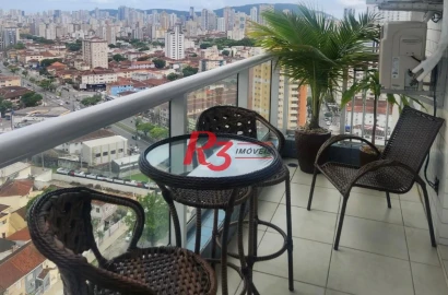 Apartamento com 2 dormitórios para alugar, 80 m² por R$ 7.500,02/mês - Macuco - Santos/SP