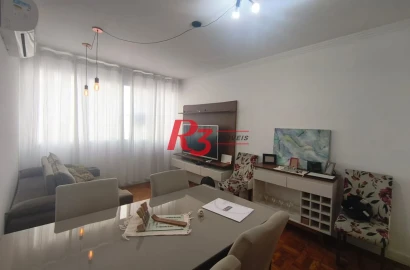 Apartamento com 2 dormitórios para alugar, 86 m² por R$ 4.500,00/mês - Boqueirão - Santos/SP
