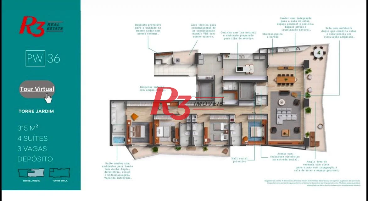 Apartamento com 4 dormitórios à venda, 315 m² por R$ 6.790.000,00 - Gonzaga - Santos/SP