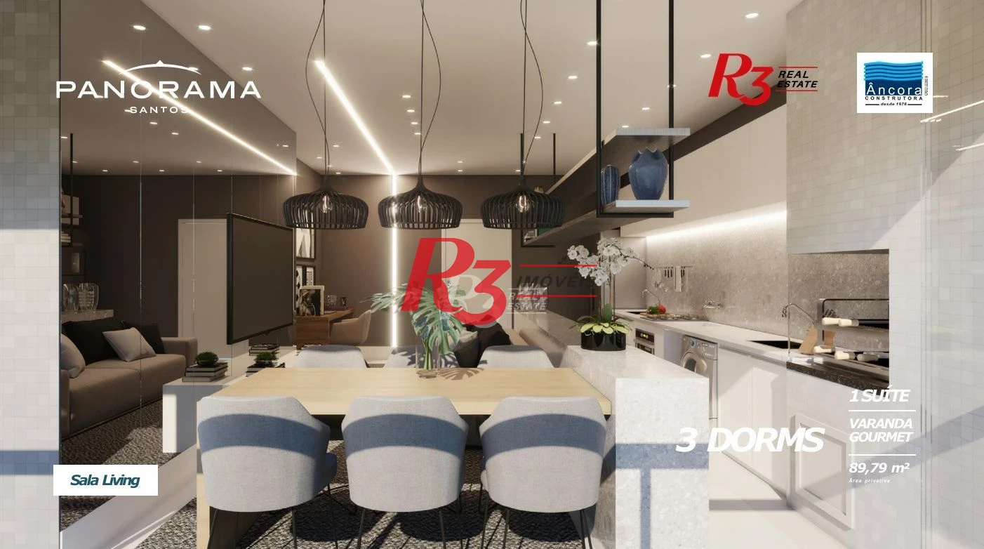 Apartamento com 2 dormitórios à venda, 72 m² por R$ 950.000,00 - Encruzilhada - Santos/SP