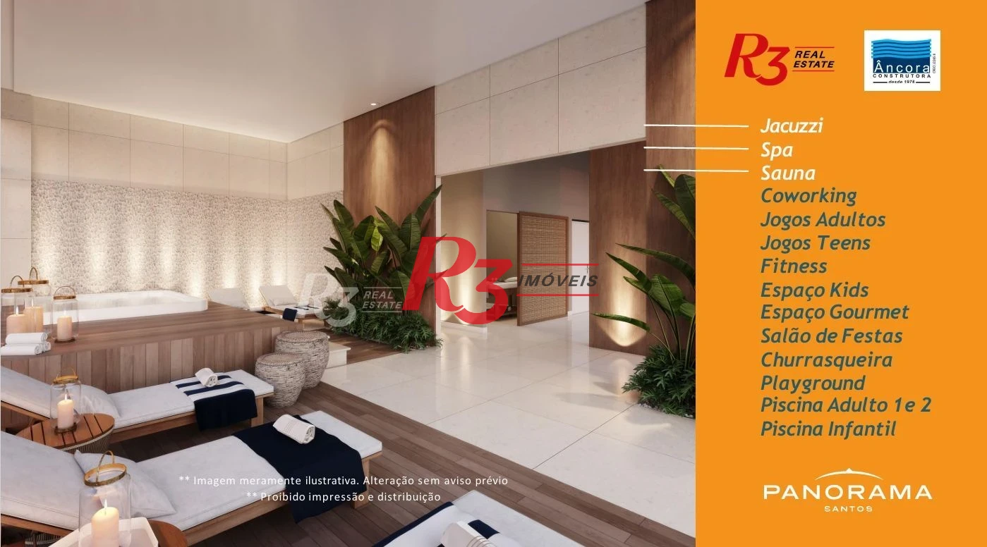 Apartamento com 2 dormitórios à venda, 72 m² por R$ 950.000,00 - Encruzilhada - Santos/SP