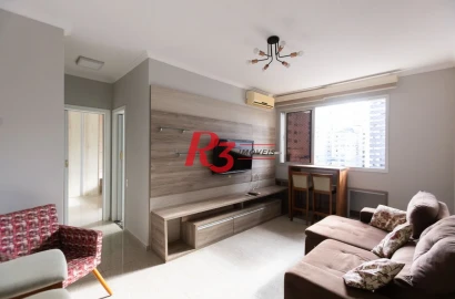Apartamento com 1 dormitório para alugar, 57 m² por R$ 4.500,00/mês - Embaré - Santos/SP
