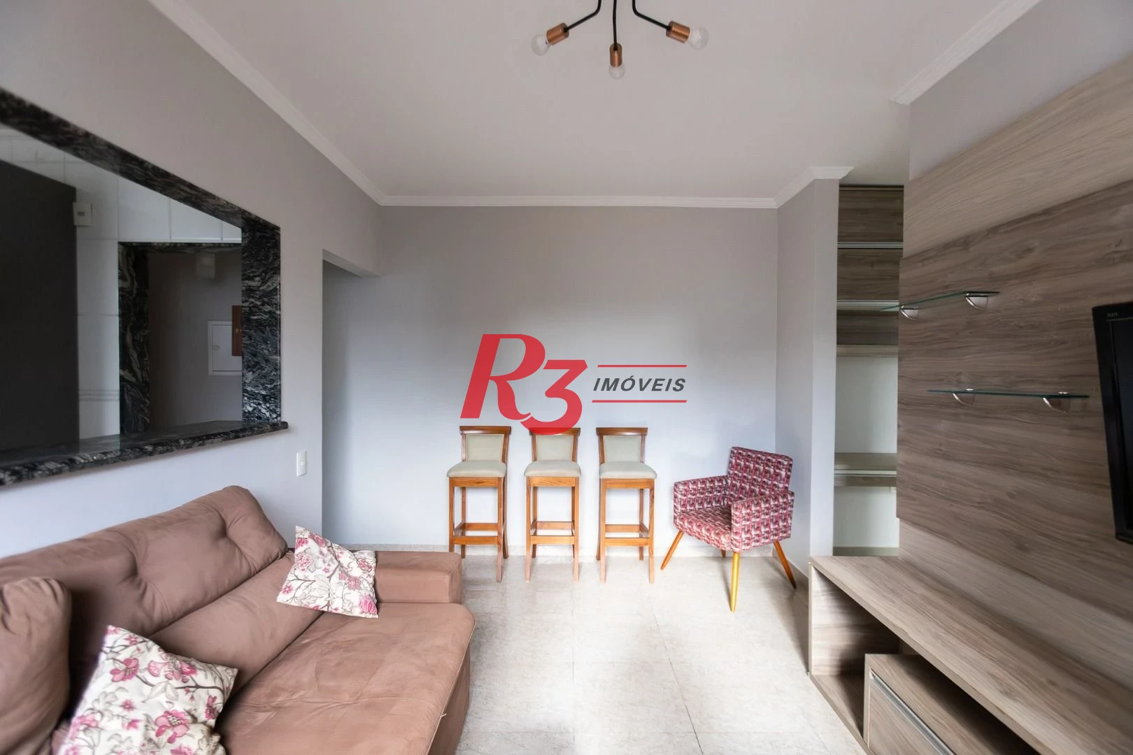 Apartamento com 1 dormitório para alugar, 57 m² por R$ 4.500,00/mês - Embaré - Santos/SP