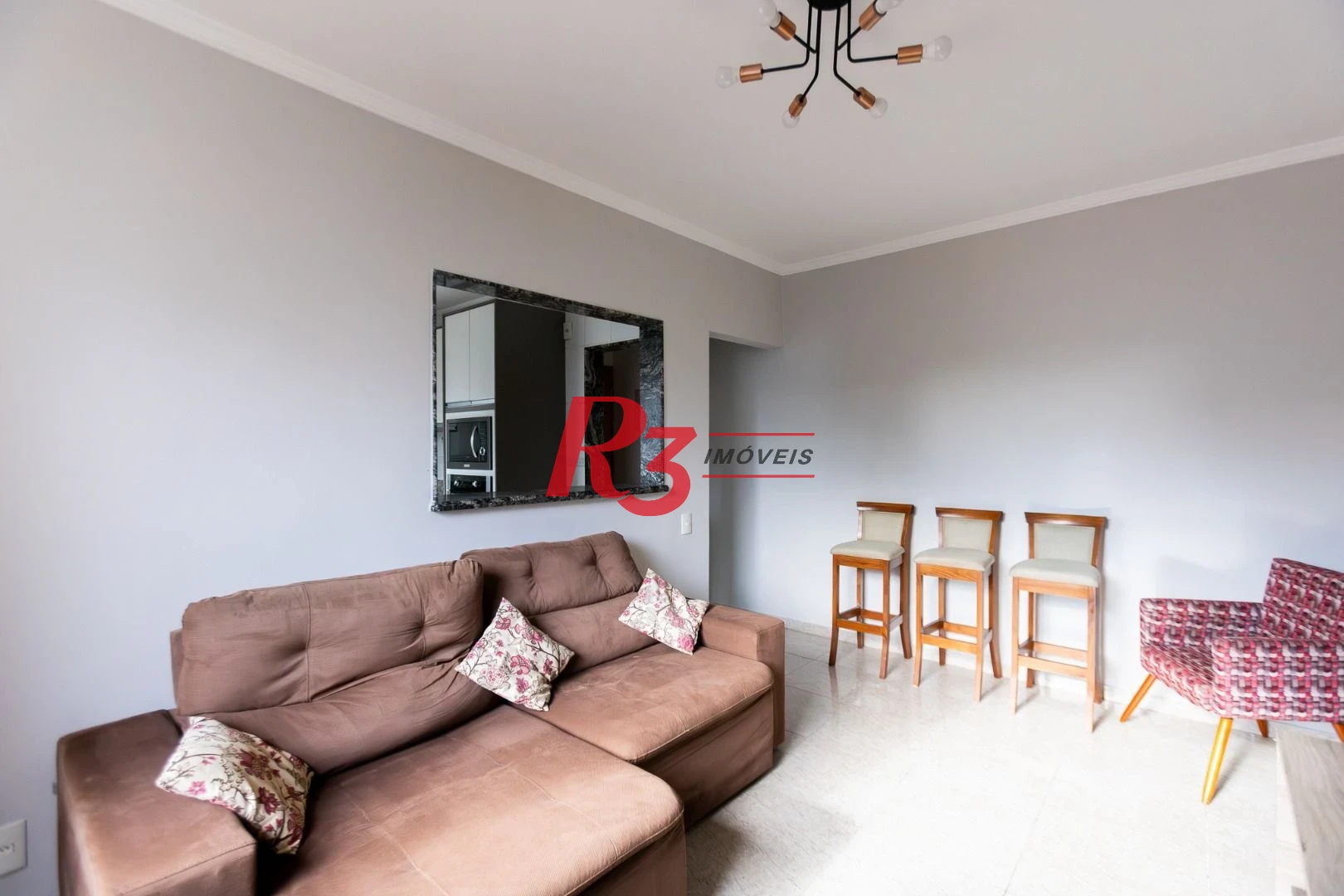 Apartamento com 1 dormitório para alugar, 57 m² por R$ 4.500,00/mês - Embaré - Santos/SP
