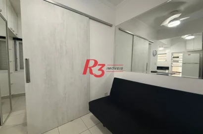 Studio com 1 dormitório para alugar, 27 m² por R$ 3.400,00/mês - Gonzaga - Santos/SP