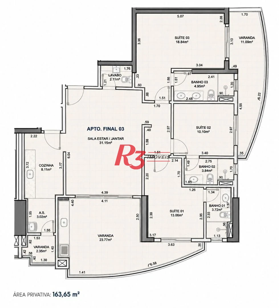 Apartamento com 3 dormitórios à venda, 163 m² por R$ 4.000.000,00 - Ponta da Praia - Santos/SP
