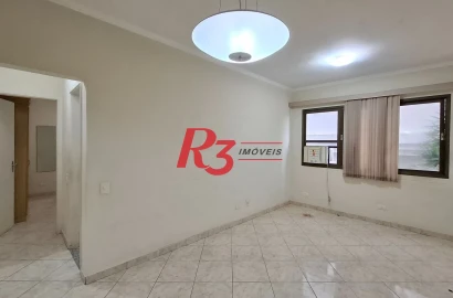 Apartamento à venda, 2 quartos, 1 vaga, prédio frente praia, no Gonzaga, Santos SP