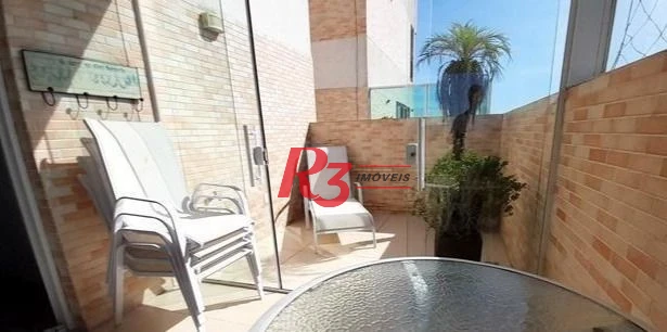 Cobertura com 3 dormitórios à venda, 189 m² por R$ 2.100.000,00 - Ponta da Praia - Santos/SP