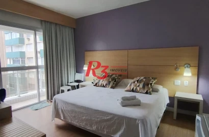 Flat com 1 dormitório à venda, 31 m² por R$ 360.000,00 - Gonzaga - Santos/SP