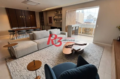 Apartamento com 3 dormitórios para alugar, 214 m² por R$ 25.000,00/mês - Boqueirão - Santos/SP