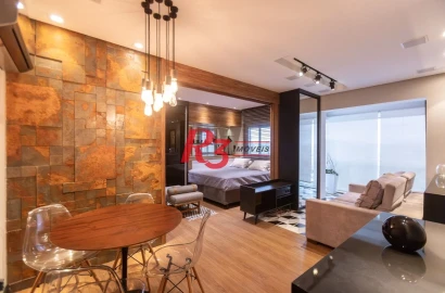 Apartamento com 1 dormitório para alugar, 47 m² por R$ 5.300,00/mês - Boqueirão - Santos/SP