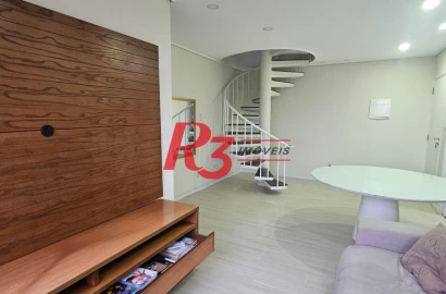 Cobertura com 2 dormitórios para alugar, 180 m² por R$ 6.500,00/mês - Aparecida - Santos/SP