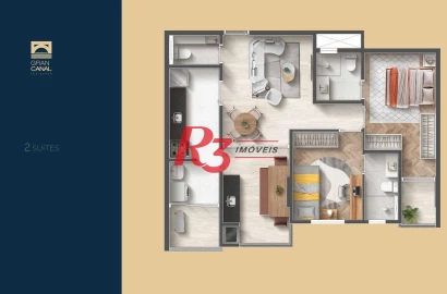 Apartamento com 2 dormitórios à venda, 74 m² por R$ 888.300 - Vila Belmiro - Santos/SP