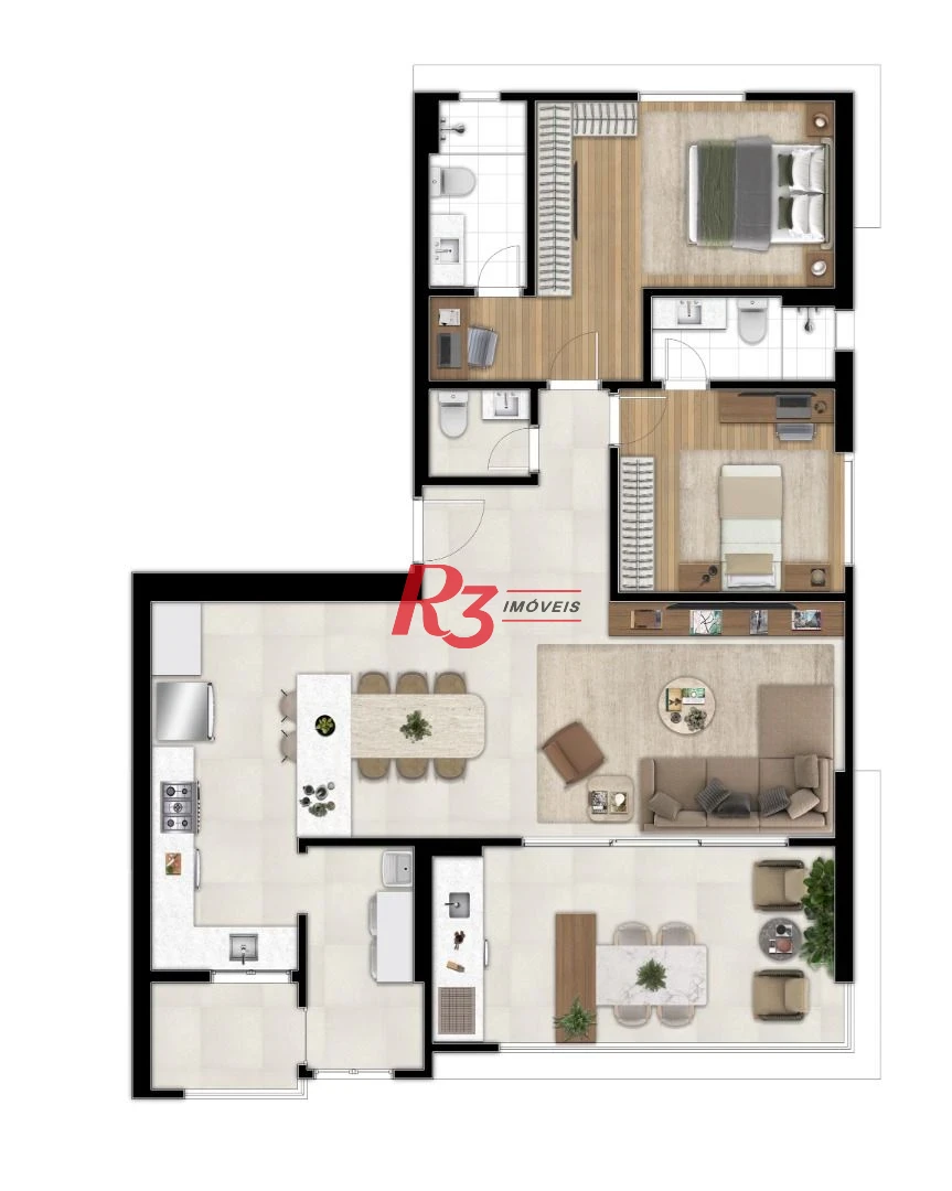 Apartamento com 2 dormitórios à venda, 114 m² por R$ 1.772.420 - Ponta da Praia - Santos/SP