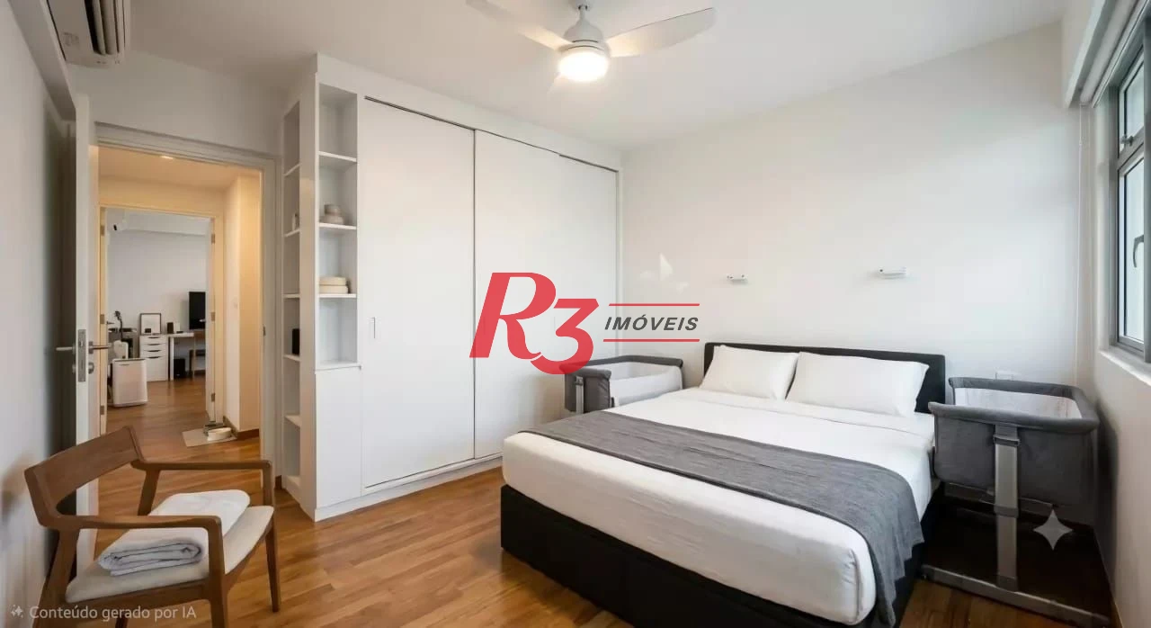 Apartamento com 2 dormitórios para alugar, 96 m² por R$ 4.500,00/mês - Aparecida - Santos/SP