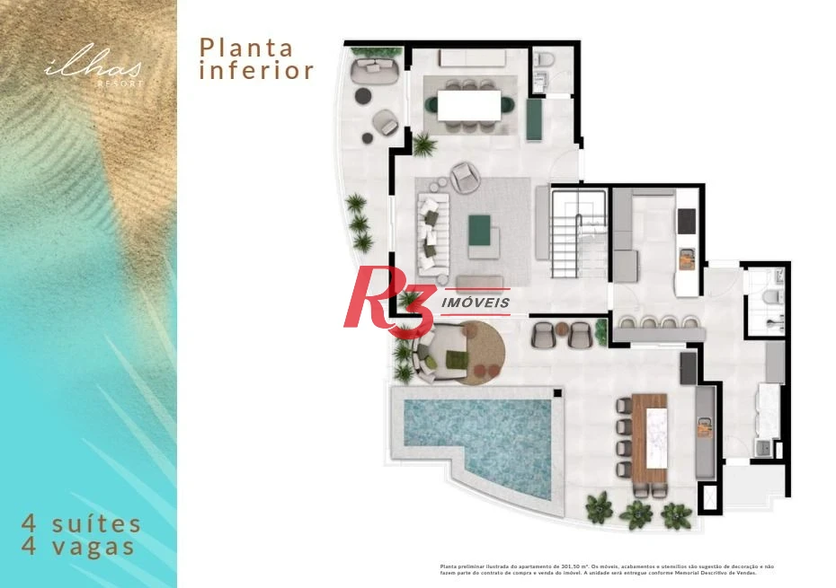 Cobertura à venda, 301 m² por R$ 8.500.000,00 - Ponta da Praia - Santos/SP