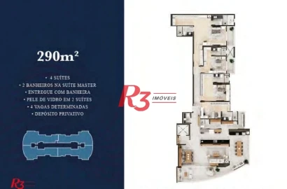 Apartamento com 4 dormitórios à venda, 290 m² por R$ 10.000.000,00 - Ponta da Praia - Santos/SP