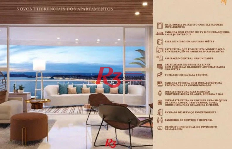 Apartamento com 4 dormitórios à venda, 290 m² por R$ 10.000.000,00 - Ponta da Praia - Santos/SP