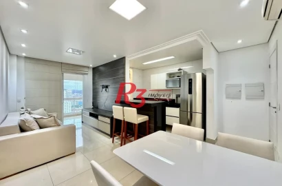 Apartamento com 2 dormitórios para alugar, 70 m² por R$ 6.000,00/mês - Boqueirão - Santos/SP
