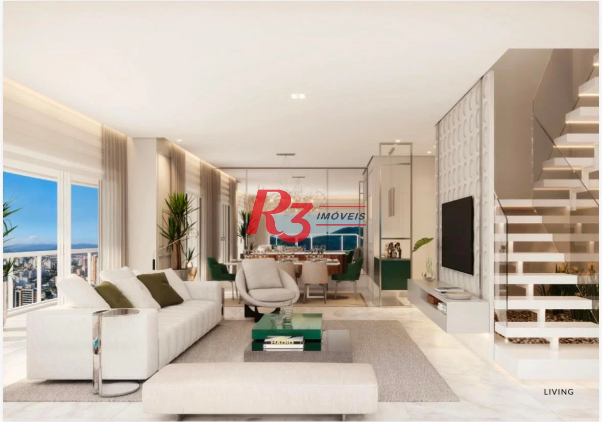 Cobertura com 4 dormitórios à venda, 301 m² por R$ 6.600.000,00 - Ponta da Praia - Santos/SP