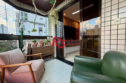 Apartamento com 3 dormitórios à venda, 135 m² por R$ 1.250.000,00 - Embaré - Santos/SP