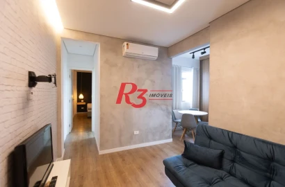 Apartamento com 1 dormitório para alugar, 40 m² por R$ 3.900,00/mês - Gonzaga - Santos/SP