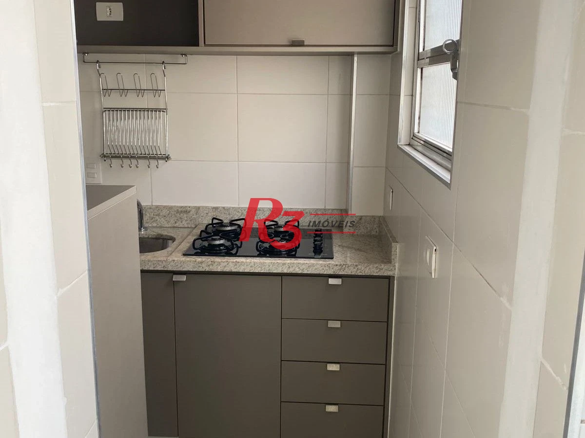 Apartamento com 1 dormitório para alugar, 40 m² por R$ 3.900,00/mês - Gonzaga - Santos/SP
