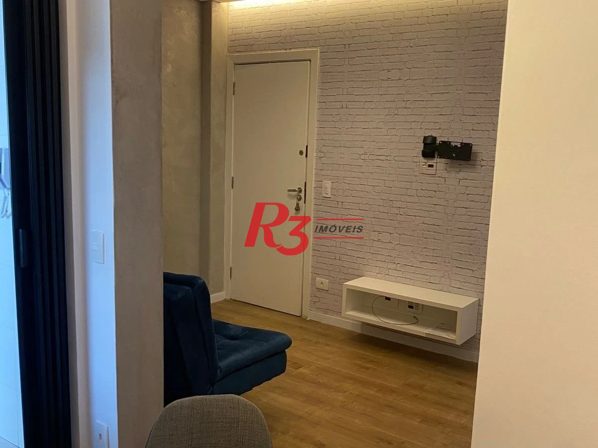 Apartamento com 1 dormitório para alugar, 40 m² por R$ 3.900,00/mês - Gonzaga - Santos/SP