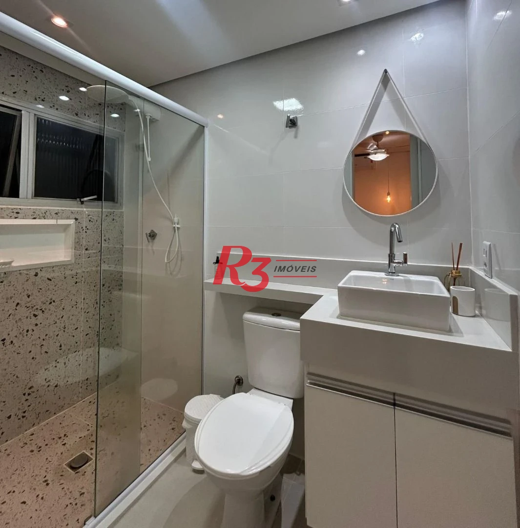 Apartamento com 1 dormitório para alugar, 39 m² por R$ 3.500,00/mês - Embaré - Santos/SP