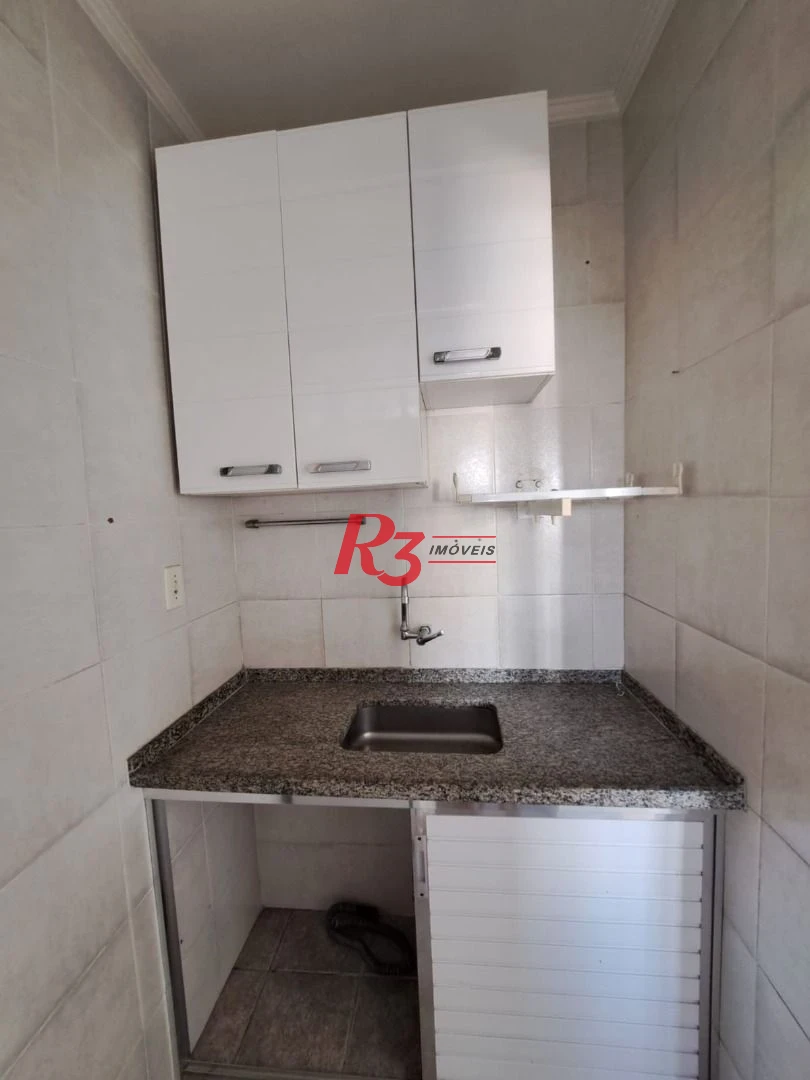 Kitnet com 1 dormitório à venda, 37 m², vista mar, por R$ 380.000 - Ponta da Praia - Santos/SP