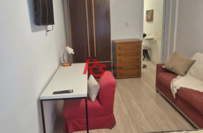 Kitnet com 1 dormitório para alugar, 30 m² por R$ 3.000,00/mês - Boqueirão - Santos/SP