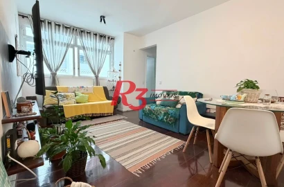 Apartamento com 2 dormitórios para alugar, 90 m² por R$ 4.500,00/mês - Pompéia - Santos/SP