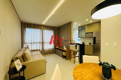 Apartamento com 1 dormitório à venda, 52 m² por R$ 890.000,00 - Aparecida - Santos/SP