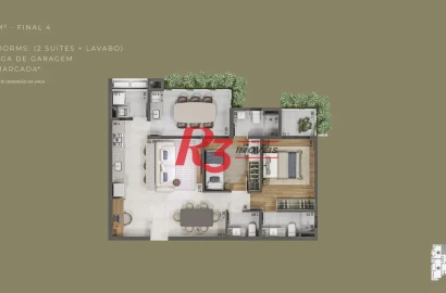 Apartamento com 2 dormitórios à venda, 82 m² por R$ 1.347.406,04 - Boqueirão - Santos/SP