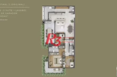 Apartamento com 3 dormitórios à venda, 134 m² por R$ 1.996.684 - Boqueirão - Santos/SP