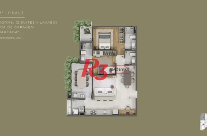Apartamento com 2 dormitórios à venda, 82 m² por R$ 1.167.930,13 - Boqueirão - Santos/SP