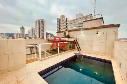 Cobertura com 3 dormitórios à venda, 175 m² por R$ 2.000.000,00 - Pompéia - Santos/SP