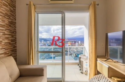 Apartamento com 1 dormitório para alugar, 47 m² por R$ 5.300,02/mês - Boqueirão - Santos/SP