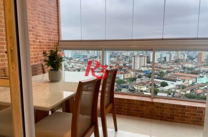 Apartamento com 1 dormitório para alugar, 49 m² por R$ 4.000,00/mês - Macuco - Santos/SP