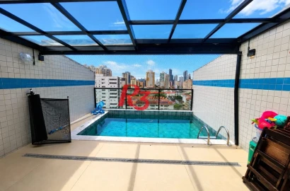 Cobertura com 3 dormitórios à venda, 160 m² por R$ 1.300.000,00 - Campo Grande - Santos/SP