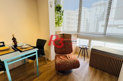 Studio com 1 dormitório para alugar, 34 m² por R$ 4.000,00/mês - Boqueirão - Santos/SP
