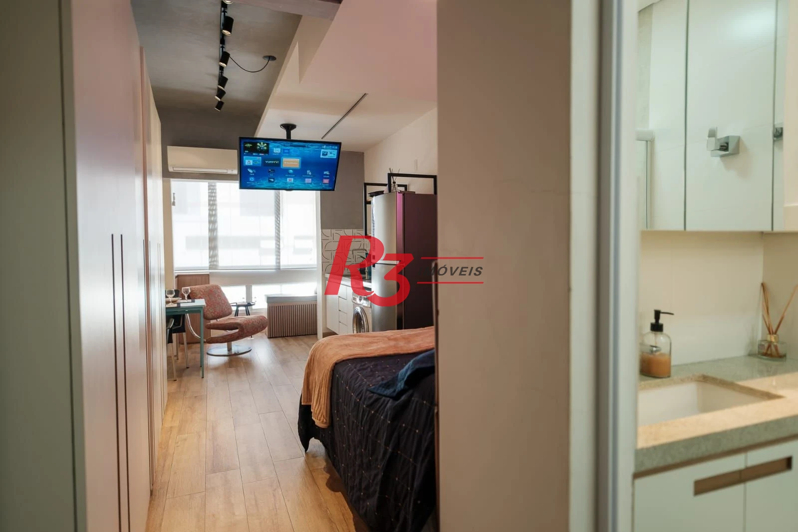 Studio com 1 dormitório para alugar, 34 m² por R$ 4.000,00/mês - Boqueirão - Santos/SP