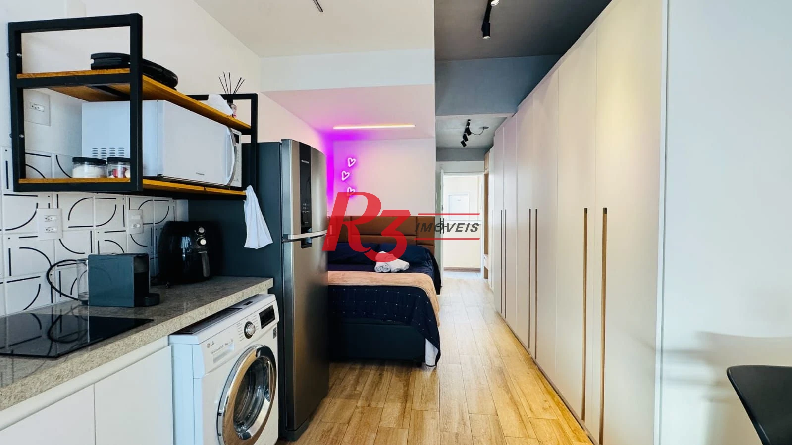 Studio com 1 dormitório para alugar, 34 m² por R$ 4.000,00/mês - Boqueirão - Santos/SP