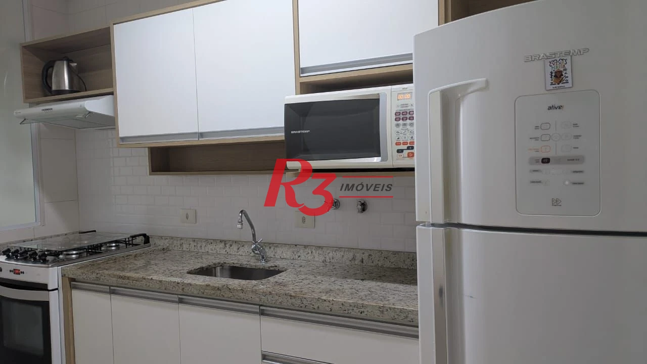 Apartamento com 1 dormitório para alugar, 59 m² por R$ 4.300,01/ano - Boqueirão - Santos/SP