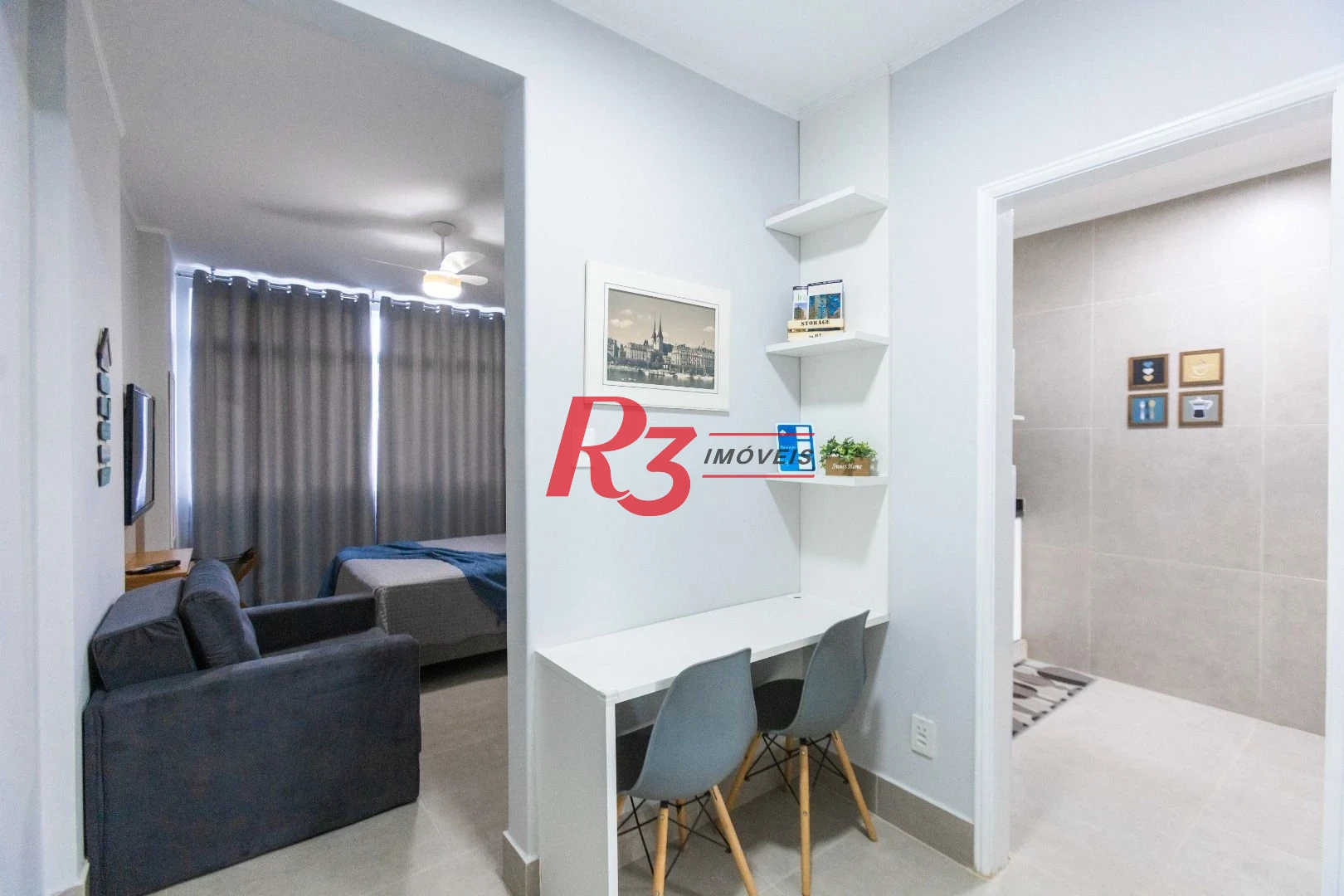Apartamento com 1 dormitório à venda (porteira fechada), 44 m² - José Menino - Santos/SP