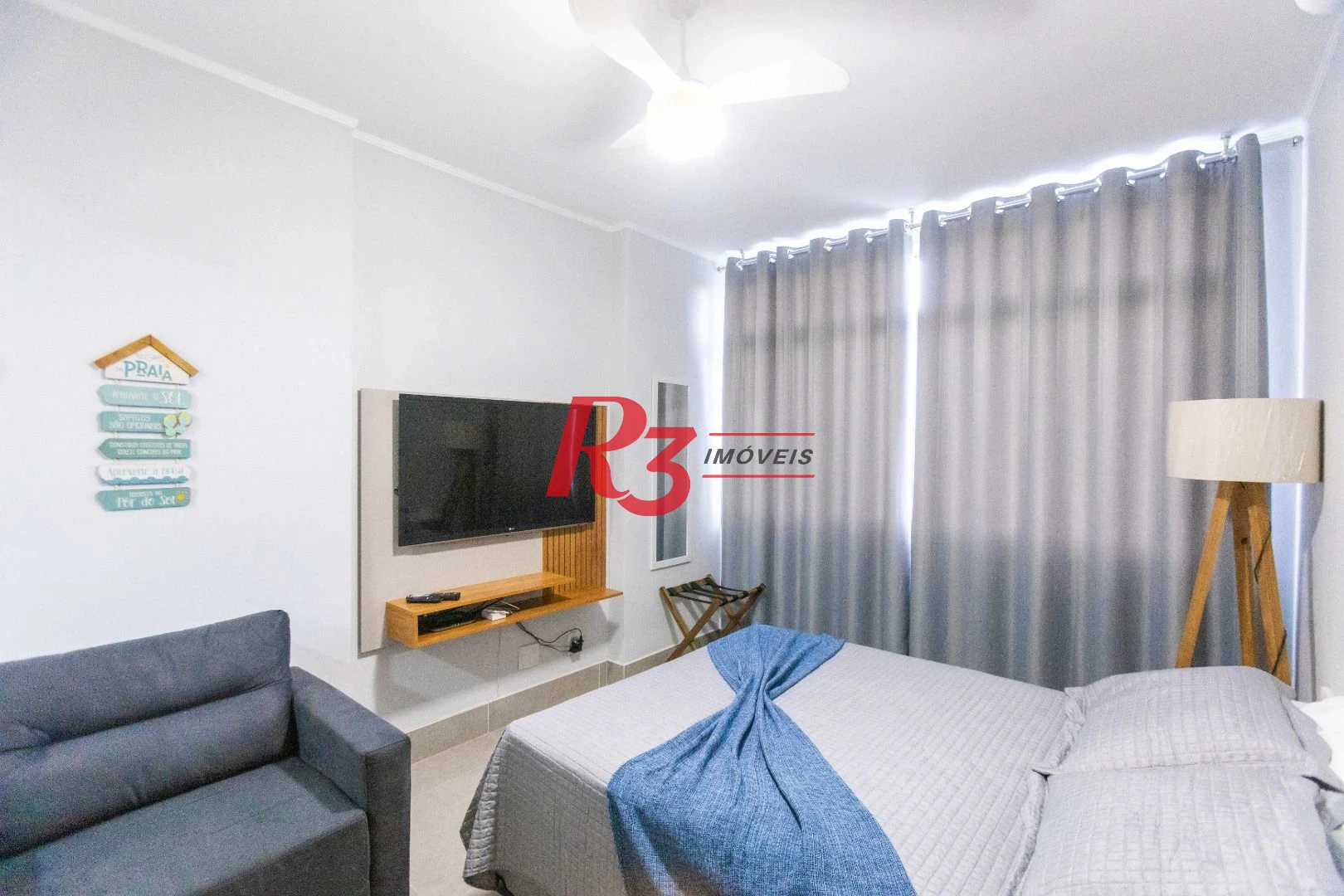 Apartamento com 1 dormitório à venda (porteira fechada), 44 m² - José Menino - Santos/SP