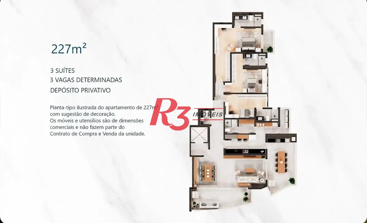 Apartamento com 3 dormitórios à venda, 218 m² por R$ 4.400.000,00 - Ponta da Praia - Santos/SP