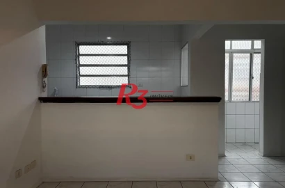 Apartamento com 1 dormitório para alugar, 65 m² por R$ 3.000,00/mês - Aparecida - Santos/SP