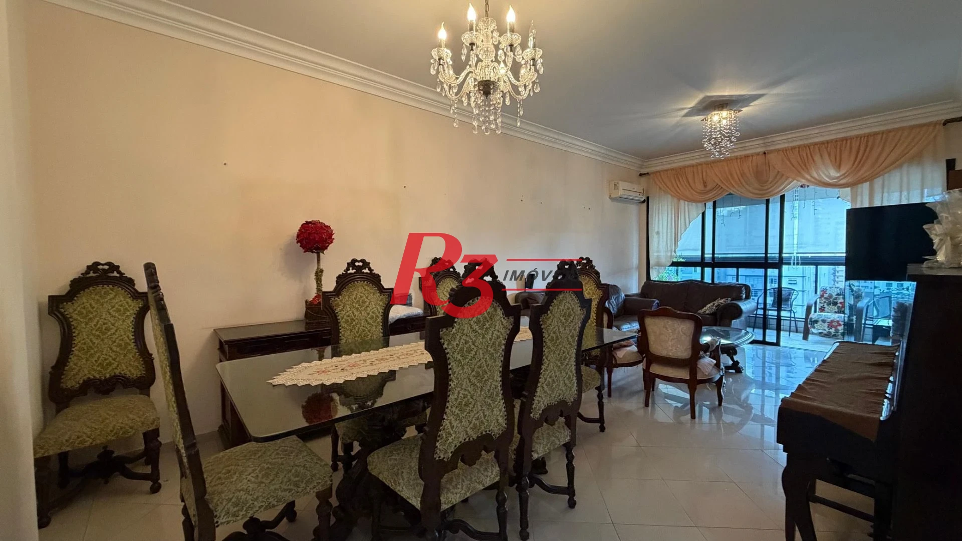Apartamento com 3 dormitórios para alugar, 137 m² por R$ 9.000,00/mês - Aparecida - Santos/SP