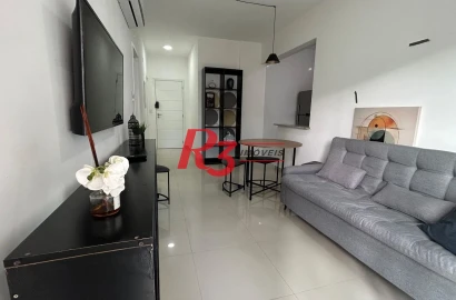 Apartamento com 1 dormitório para alugar, 54 m² por R$ 5.263,00/mês - José Menino - Santos/SP